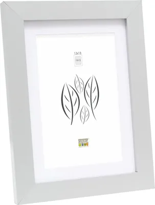 Image de Cadre photo en bois Deknudt S66KD1 argenté 20 x 20 cm avec passe-partout