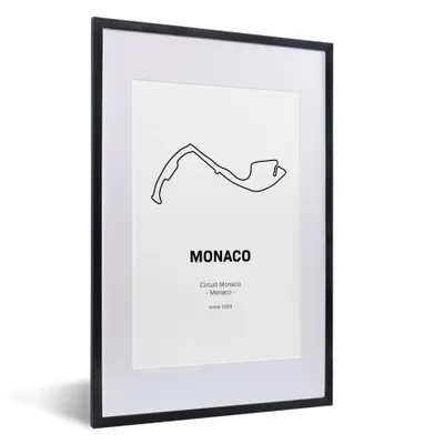 Produktbild von MuchoWow® Gerahmtes Poster Monaco - Rennstrecke - F1 40x60 cm - Poster mit Schwarzem Bilderrahmen Wandposter Rahmen Foto Bilder - Poster in Rahmen