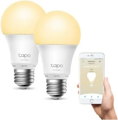 Produktbild von TP-Link Tapo L510E(2-PACK), Intelligentes Leuchtmittel, WLAN, Weiß, 802.11b, 802.11g, Wi-Fi 4 (802.11n), LED, Glas, Metall