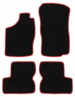 Produktbild von Fußmatten Automatten Velours Schwarz/Rot für Opel Astra F 1991-2002 Set 4-tlg