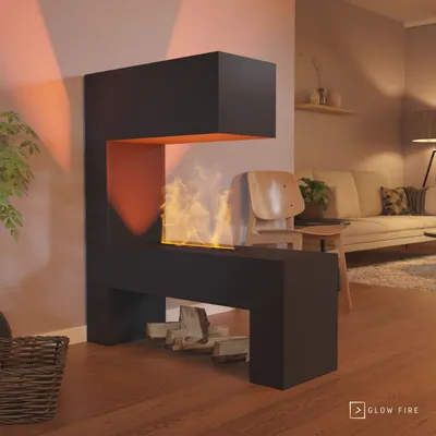 Produktbild von GLOW FIRE Elektrokamin 'Mozart' | Wasserdampf Kamin mit OMC 500 in schwarz | HxBxT: 120x110x35 cm