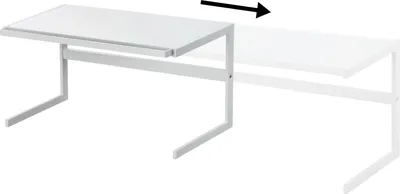 Produktbild von Yamazaki Küchenregal Standregal Arbeitsplatte weiß Metall ausziehbar 54-92x25x22cm "TOWER"