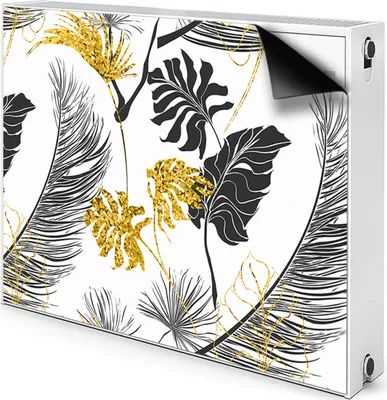 Produktbild von Magnet Radiator Magnet Mat Heizkörperverkleidung Heizkörper-Abdeckung Heizung 90x60 cm  - Goldenes tropisches