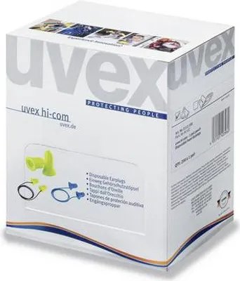 Produktbild von uvex Gehörschutzstöpsel hi-com 2112095 grün SNR 24 dB 100 Paar Gr. M
