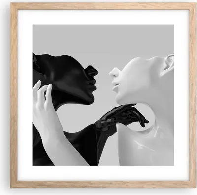 Produktbild von Gerahmtes Poster - Rahmen in heller Eiche - Schwarz Weiß Statue - 40x40 cm - Wand Bild - Wanddeko - Wandbilder - Kunstposter - Wandposter - Bilderrahmen - Bilder - Kunstdruck - P2NAC40x40-4736