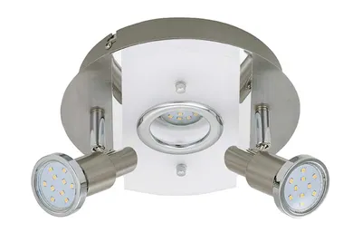 Produktbild von Briloner LED Deckenleuchte rund mit Strahlern RIPOSO 3flg nickel matt