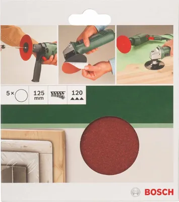 Produktbild von Bosch Schleifblätter 5 Stück, Ø 125 mm, Körnung 120 Winkelschleifer Bohrmaschine