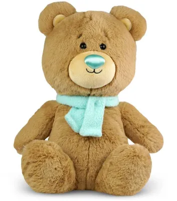 Obrázek produktu pro Plyšový medvěd Plush Scarves Animals, 25 cm, béžový se zeleným nosíkem