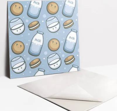 Produktbild von Fliesenaufkleber Set - 9 Stück Selbstklebende PVC Fliesen-Designs - Für Bad und Küche 30 x 30 - Milch und Keks