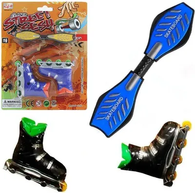 Obrázek produktu pro Mini kolečka a skateboard na prst – sada