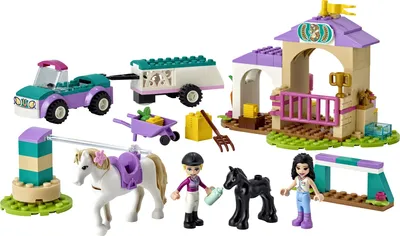 Zdjęcie produktu dla LEGO Friends Szkółka jeździecka i przyczepa dla konia, Zestaw do budowania, 4 lat(a), Plastik, 0 szt., 460 g