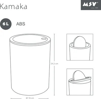 Produktbild von MSV Bad Serie "ASPEN" Design Kosmetikeimer Bad Treteimer Schwingdeckeleimer Abfallbehälter mit Schwingdeckel 6 Liter (ØxH): ca. 18,5 x 26 cm Pastell Rosa
