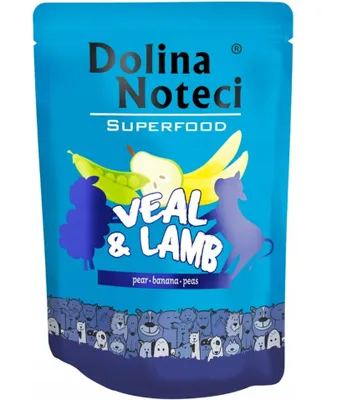 Zdjęcie produktu dla Dolina Noteci Superfood Mokra karma dla psa o smaku cielęciny i jagnięciny 10x 300g