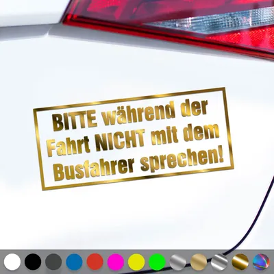 Produktbild von PantherPixel Busfahrer Aufkleber Während Der Fahrt Nicht Sprechen Sticker Auto Geschenkidee Farbe Chrom-Gold