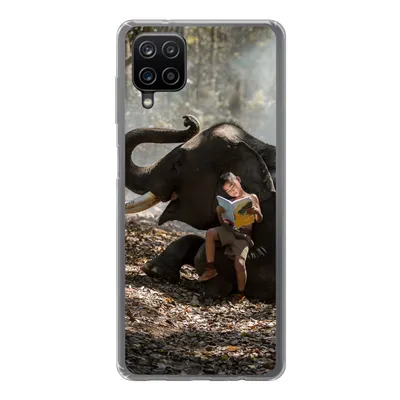 Produktbild von MuchoWow® Handyhülle Schutzhülle Hülle für Samsung Galaxy A12 Elefant - Junge - Buch - Wald - Tiere - Natur Silikon Softcase Handy Hülle - Bild