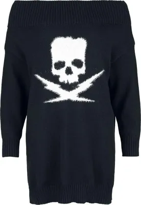 Produktbild von Rock Rebel by EMP Damen schwarzer Strickpullover mit schulterfreiem Ausschnitt M