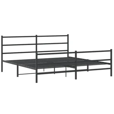 Produktbild von Bettgestell mit Kopf- und Fußteil Metall Schwarz 180x200 cm