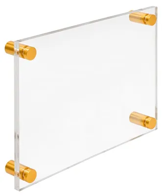 Produktbild von Firmenschild Namensschild Acrylglas DIN A4 – inkl. 4 Alu-Abstandshalter 13x19 mm, Gold, Türschild