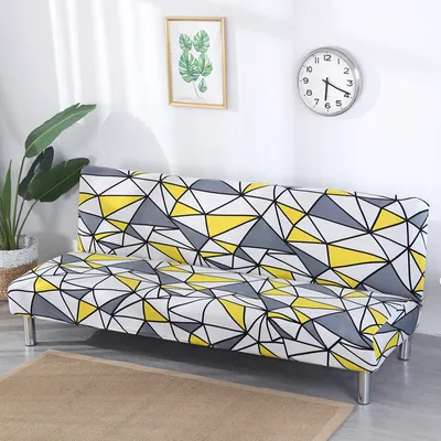 Produktbild von ele ELEOPTION Armloser Futonbezug Stretch Schlafsofa Schonbezug Protector - Moderner bunter Stil