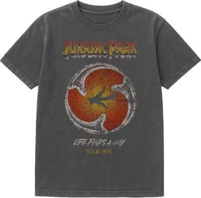 Produktbild von Jurassic Park - "Life Finds A Way" T-Shirt für Herren/Damen Uni, Vintage-Waschung TV26482 (S) (Schwarz)