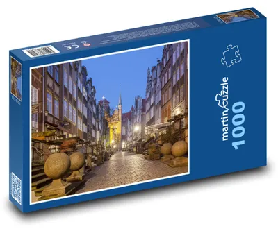 Obrázek produktu pro Puzzle 1000 Noční ulice v Gdaňsku - martinpuzzle