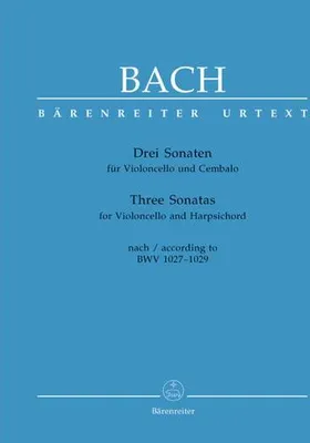 Produktbild von Drei Sonaten für Violoncello und Cembalo BWV 1027-1029