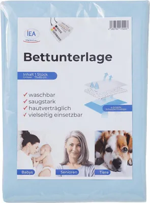 Immagine prodotto di Sotto letto lavabile e impermeabile IEA Medical con protezione antibagnatura - 75x85cm