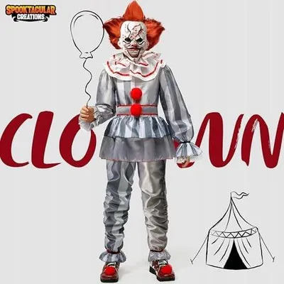Zdjęcie produktu dla Kostium straszny klaun halloween dla chłopca dzieci przebranie