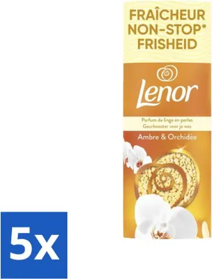 Produktbild von Lenor – Duftverstärker – Amber & Orchidee – 12 Haarwäschen – 155 g - Vorteilspack - 5 Stücke