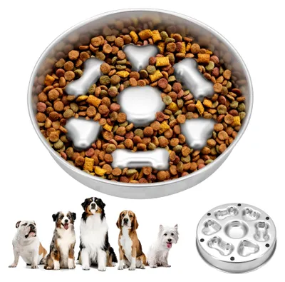 Produktbild von Edelstahl Anti-Schling Napf mit Silikonunterlage - Langsam Futternapf für Hunde und Katzen
