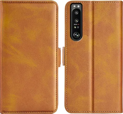 Produktbild von Mobigear Slim Magnet  Sony Xperia 1 IV Hülle Klapphülle Geldbörse - Cognac