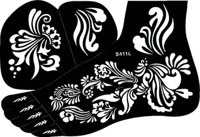 Produktbild von Henna Tattoo Schablone für den linken Fuß