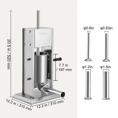Produktbild von Wurstfüller - Wurstmaschine - Professioneller 5-Liter-Edelstahl-Wurstfüller
