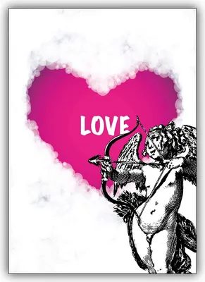 Produktbild von Romantische Love Card mit Amor auf Wolke 7