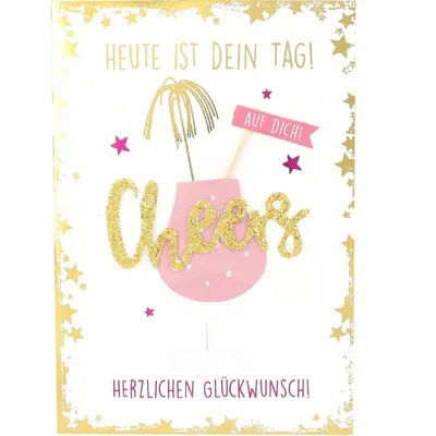 Produktbild von Depesche Klappkarten Elegance Sortierung : Heute ist dein Tag! Auf dich! Cheers... Klappkarten Elegance Sortierung Neu: Heute ist dein Tag! Auf dich! Cheers...