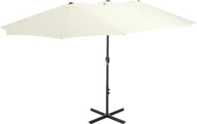 Image de Maison Exclusive - Parasol avec mât en aluminium 460 x 270 cm blanc sable
