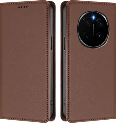 Immagine prodotto di Custodia in pelle per Honor Magic7, flip case magnetico in Finto cuoio con supporto Brown