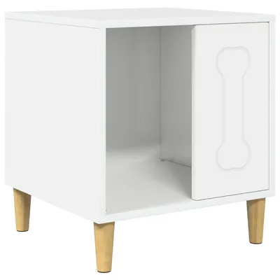 Zdjęcie produktu dla vidaXL Buda dla psa biała błyszcząca 44 x 42 x 49 cm Materiał drewnopochodny