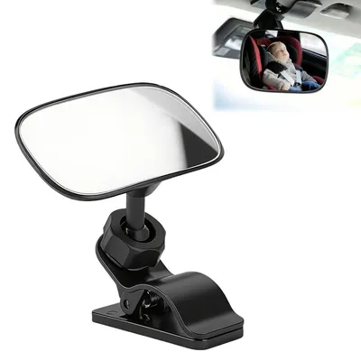 Immagine prodotto di Specchio retrovisore per bambini, da montare sul sedile posteriore, con rotazione a 360° e clip per la maggior parte dei veicoli