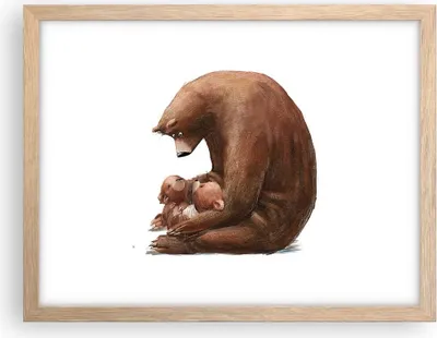 Produktbild von Gerahmtes Poster - Rahmen in heller Eiche - Bär Teddybären Kinder - 40x30 cm - Wand Bild - Wanddeko - Wandbilder - Kunstposter - Wandposter - Bilderrahmen - Bilder - Kunstdruck - P2NAA40x30-4732