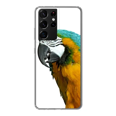 Produktbild von MuchoWow® Handyhülle Schutzhülle Hülle für Samsung Galaxy S21 Ultra Papagei - Vogel - Federn - Porträt Silikon Softcase Handy Hülle - Mobiltelefon
