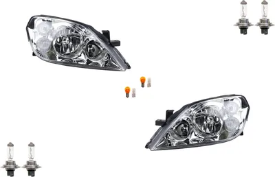 Produktbild von Scheinwerfer passend für Nissan Primera P12 02- Leuchtmittel Set Li. Re. 26060AU800 26060AU80B 26010AU800 26010AU80B Johns