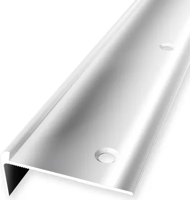 Produktbild von Treppenkantenprofil 20 x 48 x 2500 mm Winkelprofil Einfasshöhe 4 mm Aluminium hochwertig Versenkt Gebohrt Alu poliert Küberit
