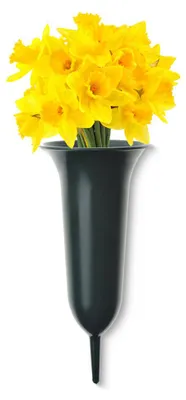 Produktbild von Trichter Grab-Vase mit Erdspieß frostsicher grün 31 cm