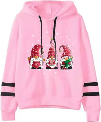 Produktbild von ASKSA Damen Weihnachts Hoodie Weihnachtspulli Lustige Ugly Christmas Sweater Kapuzenpullover,Rosa,2XL