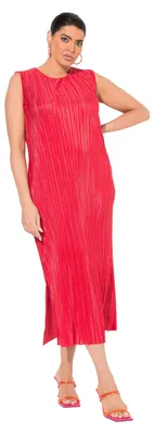 Produktbild von Ulla Popken Damen Midikleid neon rot 62+
