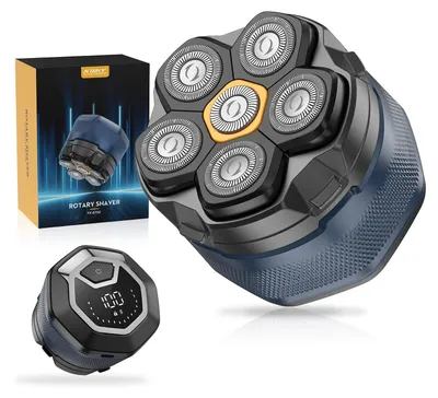 Produktbild von Glatzen Rasierer Herren elektrisch Kopfrasierer für Glatze IPX7 Wasserdichter Kopfrasierer für Glatze LED-Anzeige und Typ-C Ladung Head Shavers 6D Blaugrau
