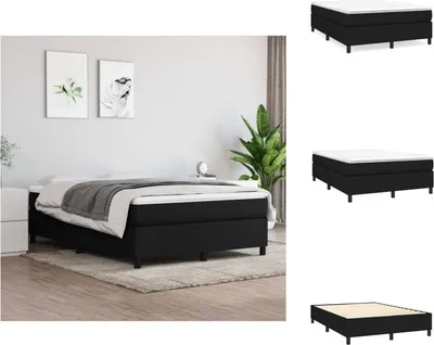 Productafbeelding van vidaXL Boxspringbed, zwart, 140x200 cm, met stoffen bekleding - Bedden & Bedbodems