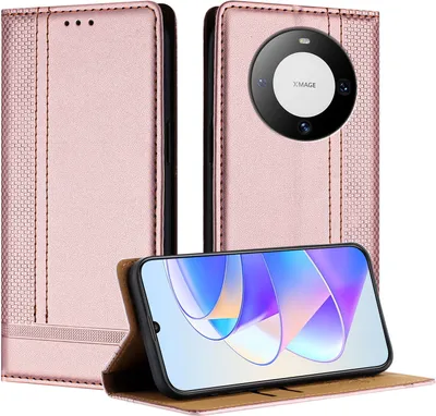 Obrázek produktu pro Pouzdro na mobilní telefon pro Huawei Mate 60 kožené flipové ochranné pouzdro s funkcí stojánku Pink