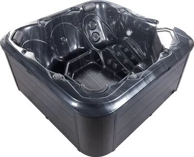 Produktbild von BELIANI Outdoor Spa Grau 28 Jetstream Düsen aus Sanitäracryl Jacuzzi Freistehend Groß Quadratisch 210 x 210 cm Modernes Design